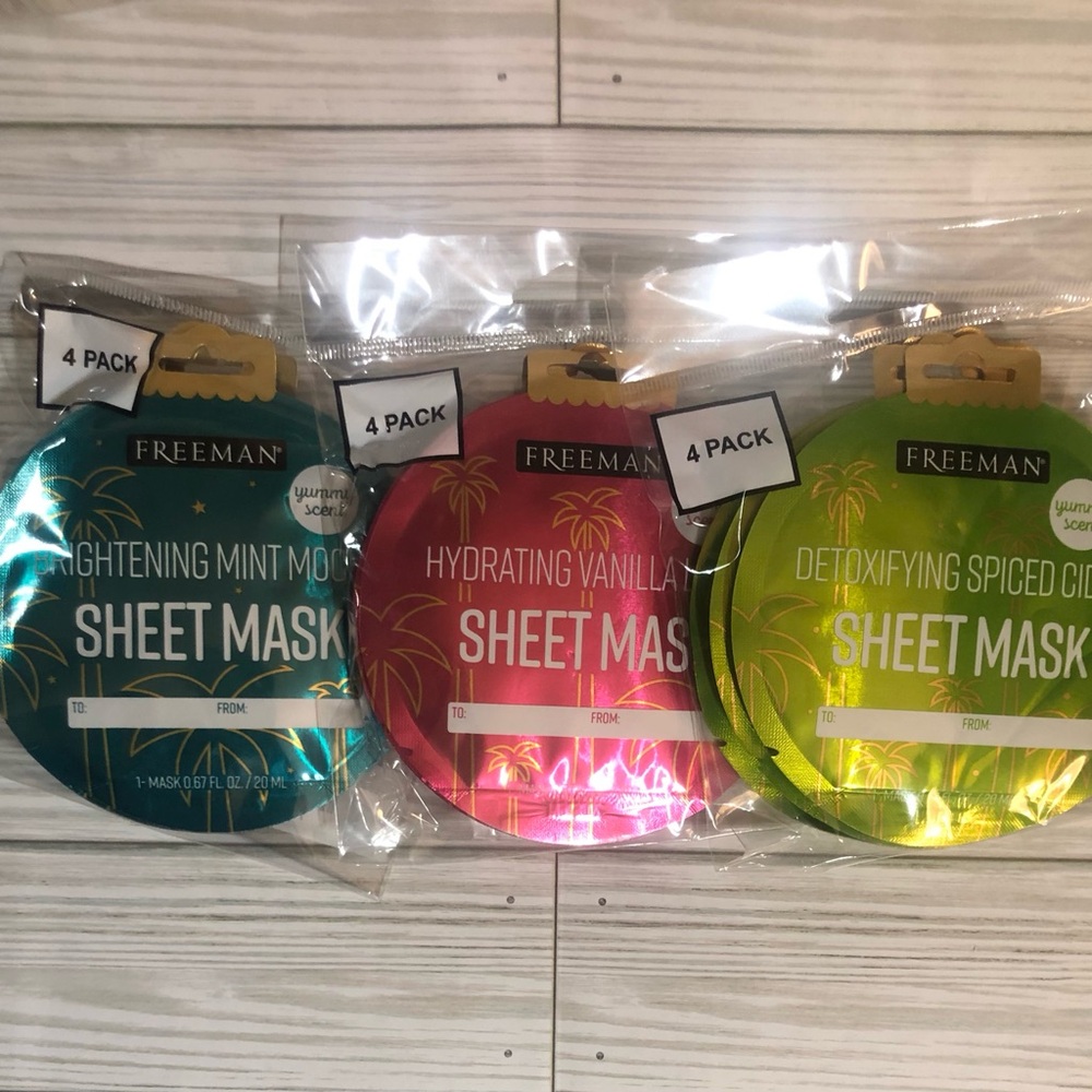 Freeman Face Sheet Masks - Brightening, Hydrating & Detoxifying (4-Pack) Lot 3